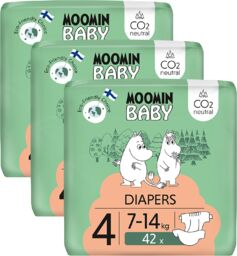 Moomin Baby rozmiar 4, 7-14 kg, pieluchy, 126