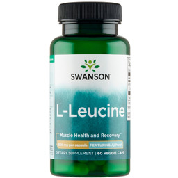 Swanson AjiPure L-Leucine, L-leucyna 500 mg, 60 kapsułek