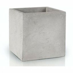 Szara betonowa osłonka na doniczkę kwadrat Etno 20