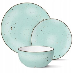 Komplet Magda Gessler Serwis Obiadowy Porcelana Talerz Nakrapiany