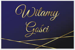 Plakat Weselny granatowo-złoty - 90x60 cm