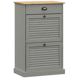 Edinos Drewniana szara szafka na buty z szufladą