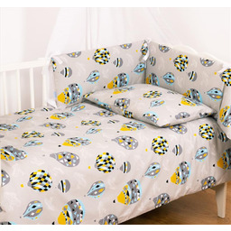 BabyMatex Pościel 100x135 Teddy niebieska baloniki z ochraniaczem