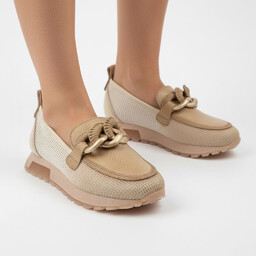 Hispanitas Półbuty damskie, ze skóry naturalnej z tekstylnymi