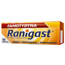 Ranigast Famotydyna 20mg, 30 tabletek
