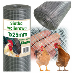 Siatka Wolierowa 1x25m na Woliery Przeciw Gryzoniom Hodowlana