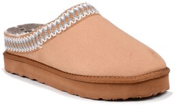 Ciepłe kapcie damskie pantofle domowe kożuszek zakryte camel