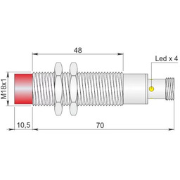 Czujnik indukcyjny 18 mm SI18-CE8 PNP NO H