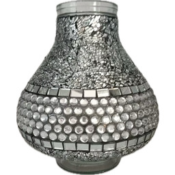 Znicz witraż Krafa Koral SZKA1K 36 cm srebrny