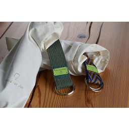 Pasek do jogi ćwiczeń 2,8m zieleń 4cm bawełna