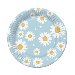 Talerzyki papierowe Stokrotki - 18 cm - 6