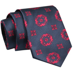 Elegancki, Klasyczny, Męski Krawat -ALTIES - Granat