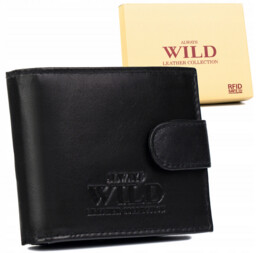 Skórzany męski portfel Wild N0035L-CHM RFID