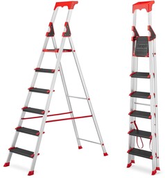 Drabina aluminiowa montażowa magazynowa profesjonalna HIGHER ALU 6