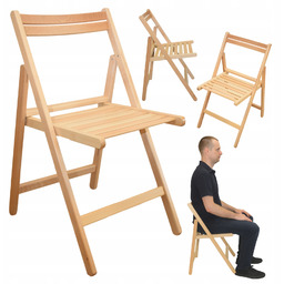 Krzesło Składane Drewniane Lakierowane Bukowe Buk Rozkładane