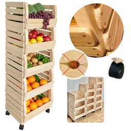 Skrzynki Regał na warzywa owoce Drewniana Pojemnik Spiżarni