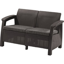 KETER Sofa ogrodowa Corfu II Love 258973 Grafit
