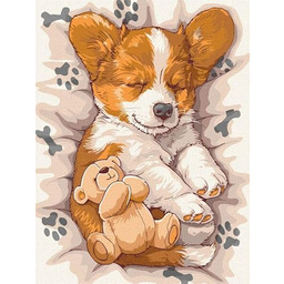 IDEYKA Senny Corgi malowanie według liczb dla dorosłych,