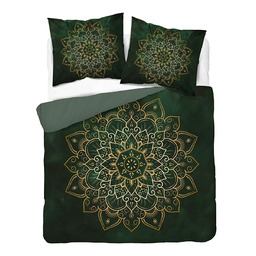 Detexpol Pościel bawełniana 160x200 butelkowozielona z mandalą