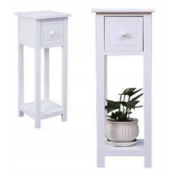 Szafka Nocna Szuflady Komoda Stolik Biała Retro