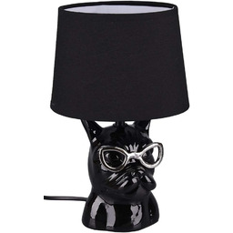 Lampa stołowa podstawa kot w srebrnych okularach +