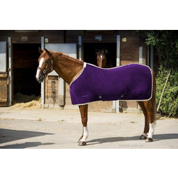 Equi-Theme Derka polarowa letnia z pasami fiolet
