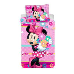 Jerry Fabrics Pościel bawełniana 140x200 Myszka Minnie różowa