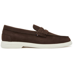 Mokasyny Tommy Hilfiger Nubuck P Loafer FM0FM05350 Brązowy