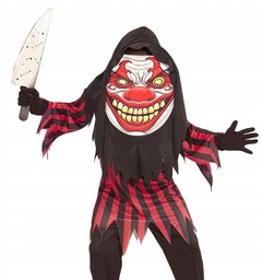 Strój Straszny Klaun Tunika Maska Strasznego Klauna Halloween