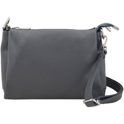 Barberinis Uniwersalna torebka skórzana listonoszka - Szara ciemna