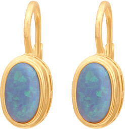 Złote kolczyki 585 z naturalnym kamieniem Opal