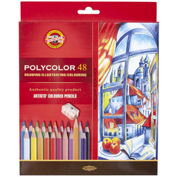 Kredki ołówkowe artystyczne Polycolor Kooh-I-Noor, 48 kolorów