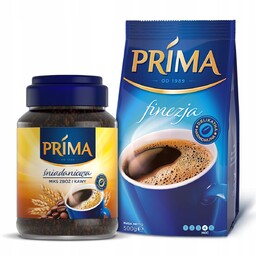 Kawa rozpuszczalna Prima Śniadaniowa200g + Kawa mielona Prima