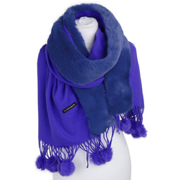 Eleganckie Bolerko Futrzane ''Szal Fur Bolero Pom Navy''