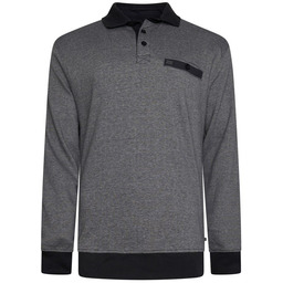 Duża Koszulka Męska Polo Czarna Długi Rękaw KAM