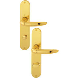 Atlanta - Komplet klamek mosiężnych, WC, złoty polerowany