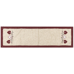 Bieżnik Serduszka kropka czerwony, czerwony, 40 x 140