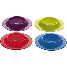 KitchenCraft Colourworks zestaw 4 silikonowych kubków do jajek,