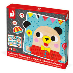 Janod, układanka drewniana magnetyczna Zwierzątka