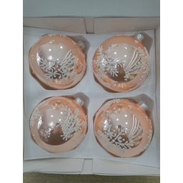 Zestaw 4 Bombek Bombki 12 CM Różowe