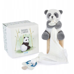 Pluszowy łańcuszek panda czarno-biały do smoczka - Panda