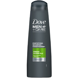 Dove, Men+Care, szampon do włosów 2w1 odświeżający, 400