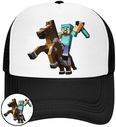 CZAPKA Z DASZKIEM MINECRAFT DLA DZIECI NA LATO