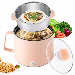 Garnek Podróżny Elektryczny Z Parowarem Do Gotowania Makaronu