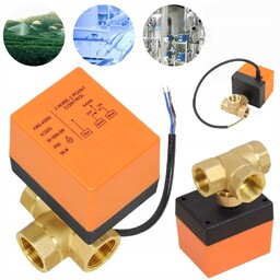 220v DN20 Zawór elektrozawór trójdrożny z siłownikiem przełączający