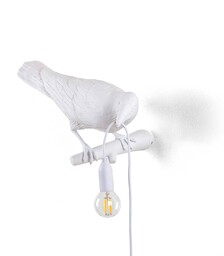 SELETTI Dekoracyjny kinkiet zewnętrzny Bird Lamp, prawy, biały