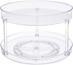 Amazon Basics obrotowa półka, 2-poziomowy przezroczysty organizer