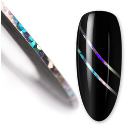 Nitka tasiemka do zdobień krążek laser silver Nr