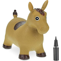 Relaxdays Koń do skakania, w zestawie pompka,