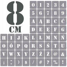 Szablony malarskie Litery Cyfry 8 cm /wielorazowe/